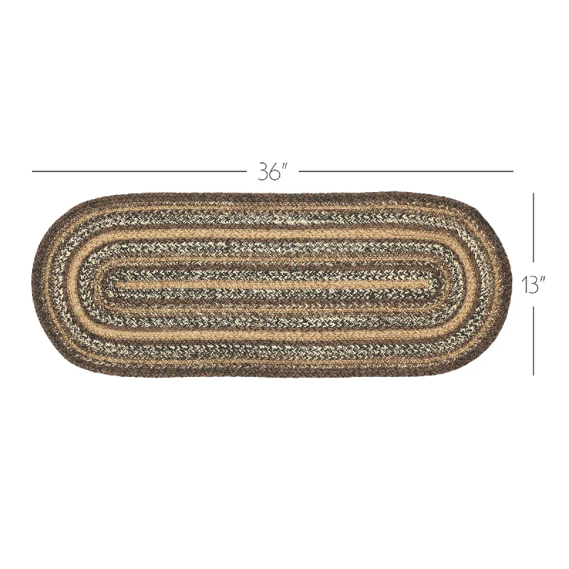 Full - size bed skirts with a gathered fabricEspresso Jute Oval Runner 13x36