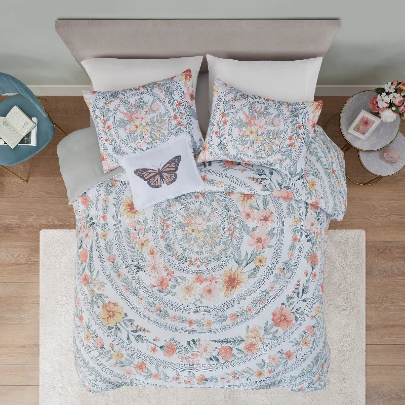 Back Support Pillows for Office ChairsIntelligent Design Amara Blush/ Green Boho Duvet Cover Set Back Support Pillows for Office ChairsIntelligent Design Amara Blush/ Green Boho Duvet Cover Set