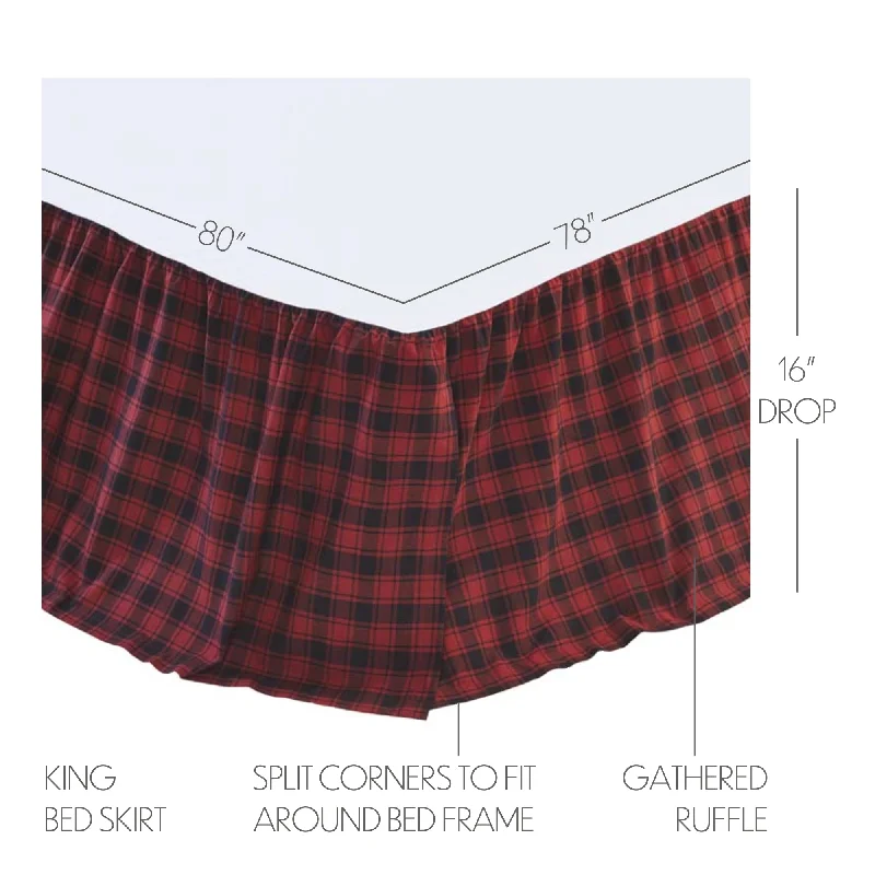 Bed skirts with a plaid pattern for a traditional styleCumberland King Bed Skirt 78x80x16 Bed skirts with a plaid pattern for a traditional styleCumberland King Bed Skirt 78x80x16