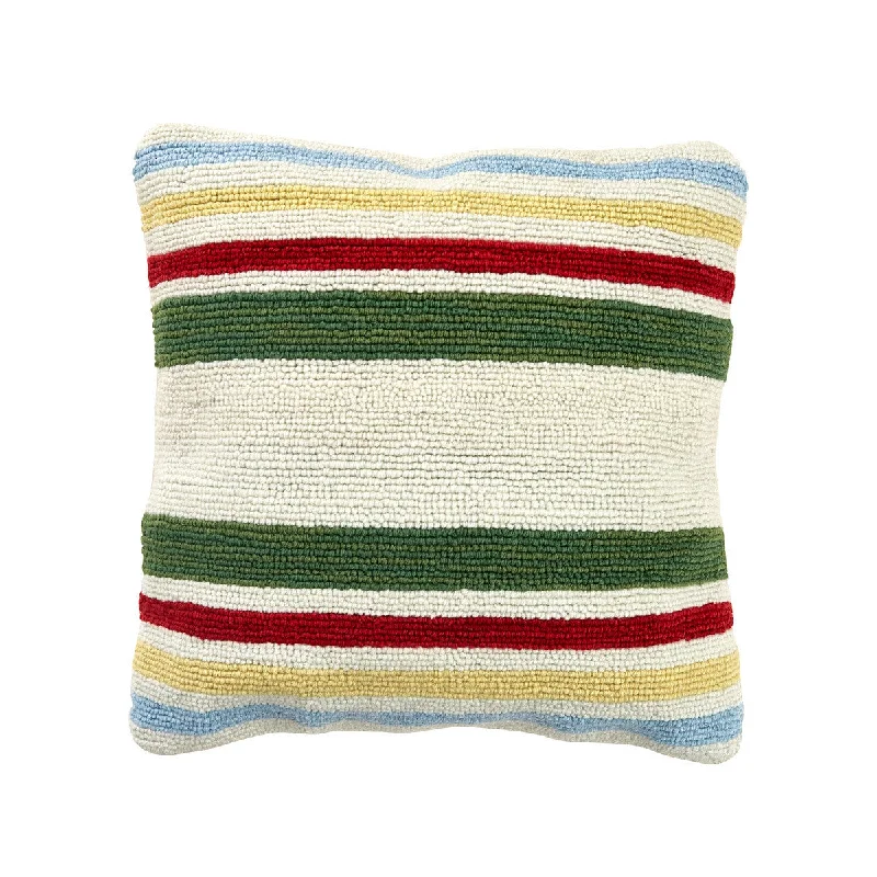 Cotton Pillows for Natural ComfortCamp Stripe Hooked 18" Pillow Set Polyester Insert - Park Designs Cotton Pillows for Natural ComfortCamp Stripe Hooked 18" Pillow Set Polyester Insert - Park Designs