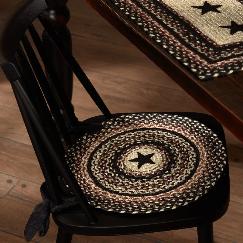 Bed skirts with a shabby - chic styleColonial Star Jute Chair Pad Applique Star 15 inch Diameter Bed skirts with a shabby - chic styleColonial Star Jute Chair Pad Applique Star 15 inch Diameter
