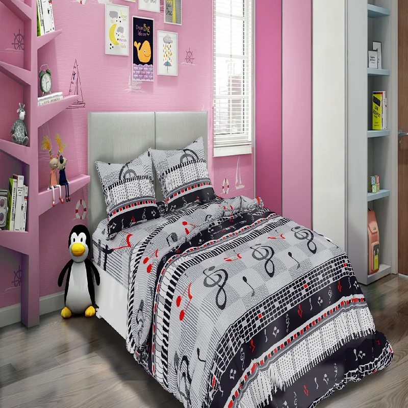 modern minimalist bedspreads for contemporary bedroomsAll American Collection Black Music Notes Printed Bedding Sets modern minimalist bedspreads for contemporary bedroomsAll American Collection Black Music Notes Printed Bedding Sets