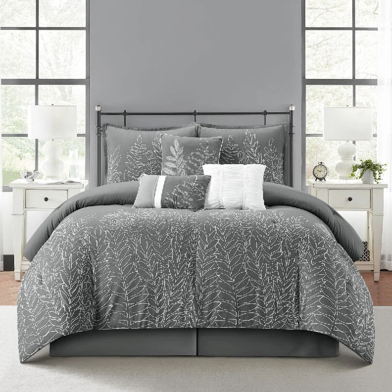 Synthetic - filled comforters like polyester for affordability and hypoallergenic propertiesNanshing Hailey 7-Piece Embellished Comforter Set