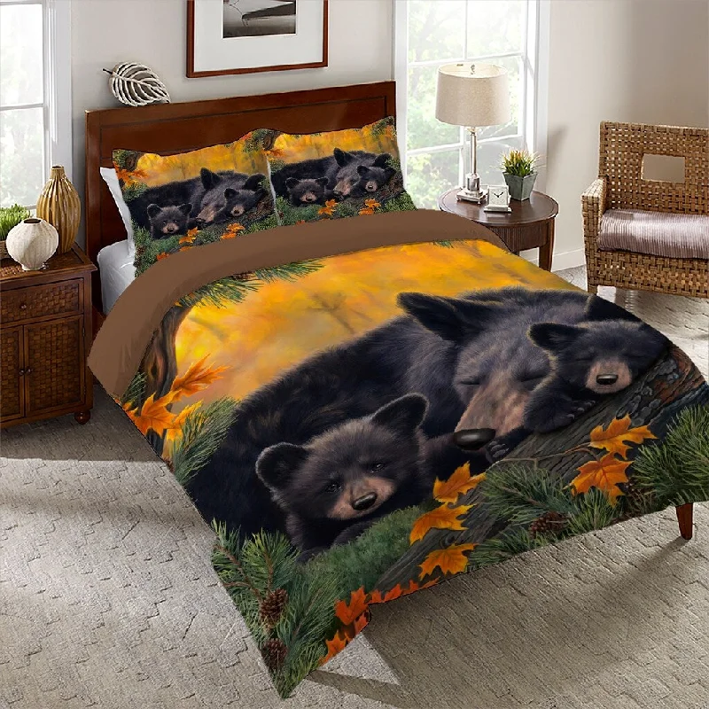 Duck down comforters with a softer feel and good warmth retentionWarm Cozy Bears King Comforter Set