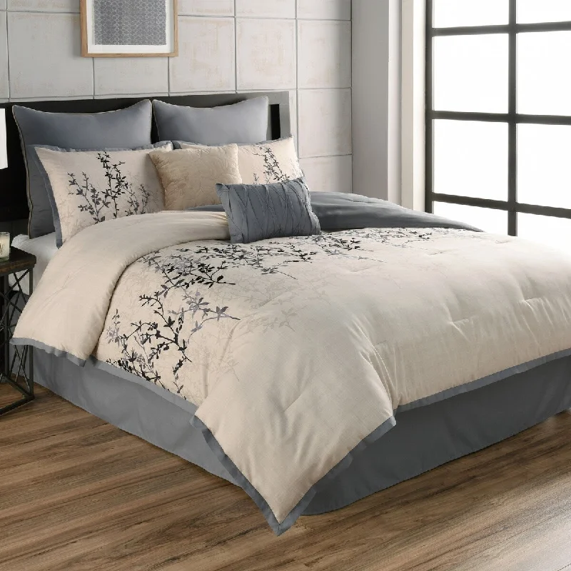 Synthetic - filled comforters like polyester for affordability and hypoallergenic propertiesRiverbrook Home Hayden Collection Contemporary 8 piece set Synthetic - filled comforters like polyester for affordability and hypoallergenic propertiesRiverbrook Home Hayden Collection Contemporary 8 piece set