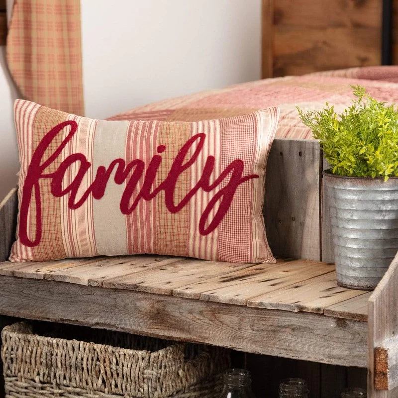 Square Pillows for Modern Home DecorSawyer Mill Red Family Pillow