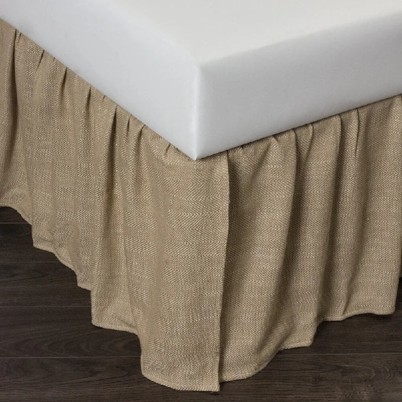 Bed skirts in bold colors for a statement - making lookCottage Home Lennord Natural Linen 3 Piece Tuck in Bed Skirt