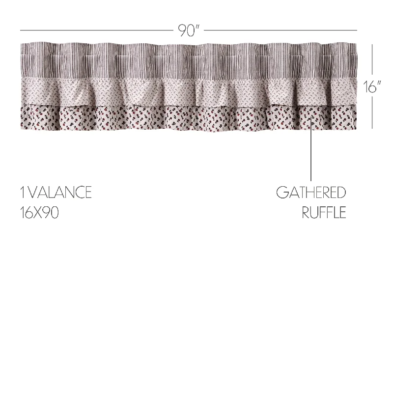 Bed skirts with a beach - themed printFlorette Ruffled Valance 16x90