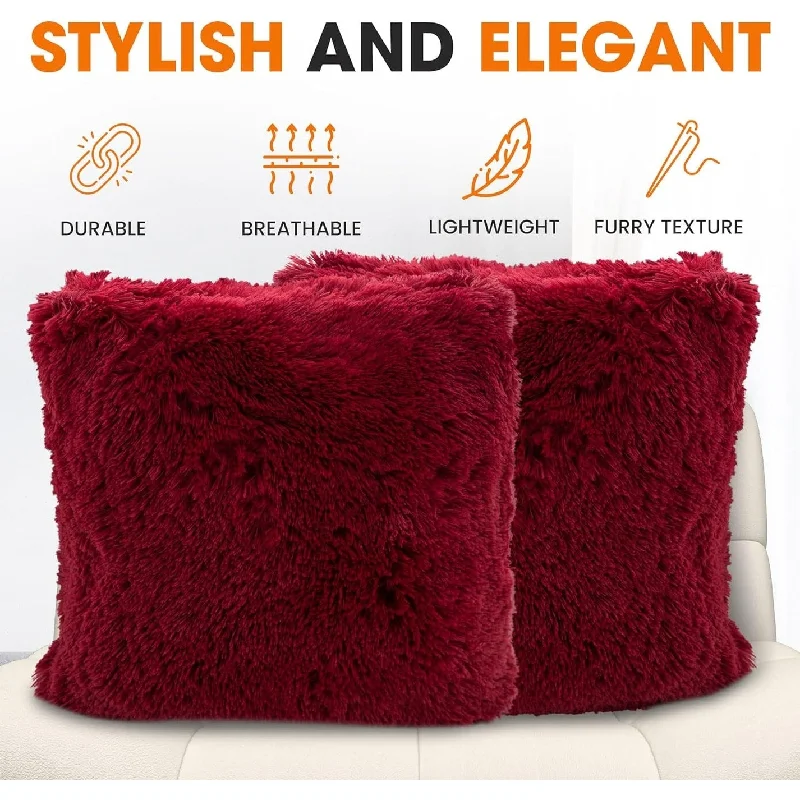 Lumbar Support Pillows for Car SeatsCheer Collection Shaggy Long Hair Throw Pillows (Set of 2) Lumbar Support Pillows for Car SeatsCheer Collection Shaggy Long Hair Throw Pillows (Set of 2)