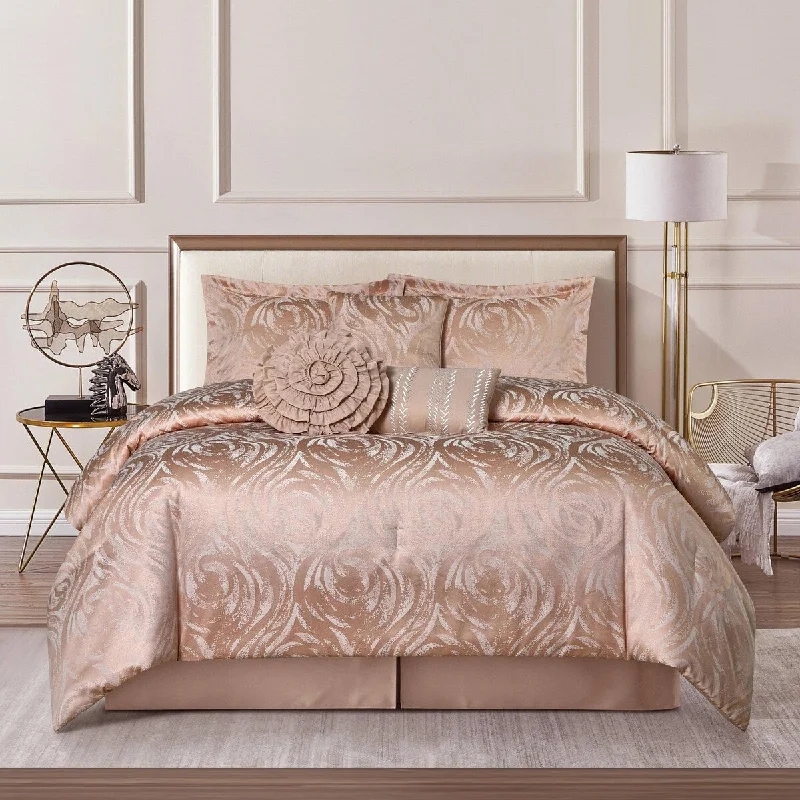 Goose down comforters known for their superior quality and insulationNanshing Sasha 7 Piece Luxury Glam Comforter Set