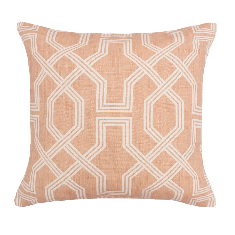 Adjustable Pillows for Customized ComfortThe Pink Fretwork Square Throw Pillow