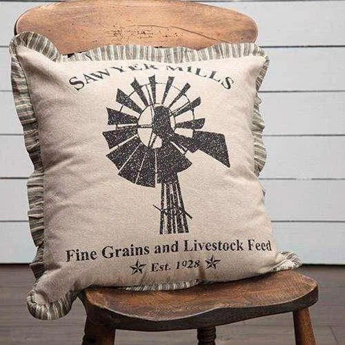 Down Alternative Pillows for Ethical ChoicesSawyer Mill Charcoal Windmill Pillow Blue, Charcoal, Red Down Alternative Pillows for Ethical ChoicesSawyer Mill Charcoal Windmill Pillow Blue, Charcoal, Red