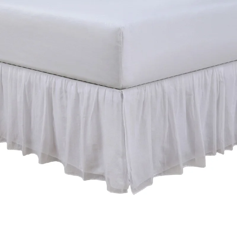 Bed skirts with a herringbone pattern for a sophisticated lookCotton Voile Ivory 15-inch Bed Skirt Bed skirts with a herringbone pattern for a sophisticated lookCotton Voile Ivory 15-inch Bed Skirt