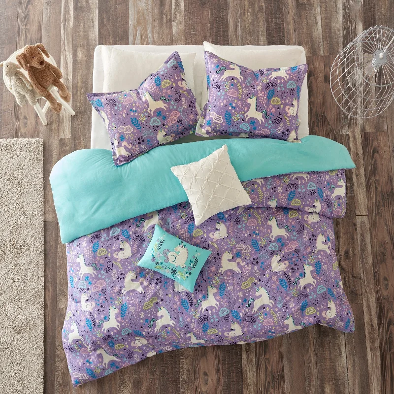 Feather Pillows for a Luxurious SleepIntelligent Design Kids Ella Unicorn Cotton Duvet Cover Set Feather Pillows for a Luxurious SleepIntelligent Design Kids Ella Unicorn Cotton Duvet Cover Set