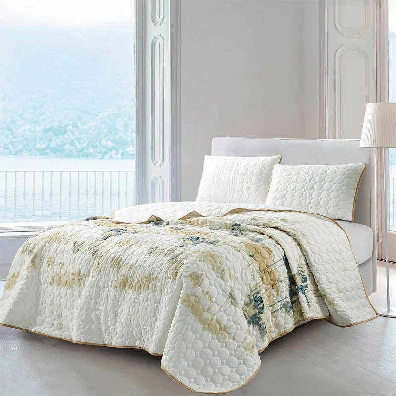 Cotton - filled comforters for a breathable and natural sleep experienceWellco Bedding Comforter Set Bed In A Bag - 3 Piece Floral Bedding Sets - Oversized Bedroom Comforters, White Cotton - filled comforters for a breathable and natural sleep experienceWellco Bedding Comforter Set Bed In A Bag - 3 Piece Floral Bedding Sets - Oversized Bedroom Comforters, White