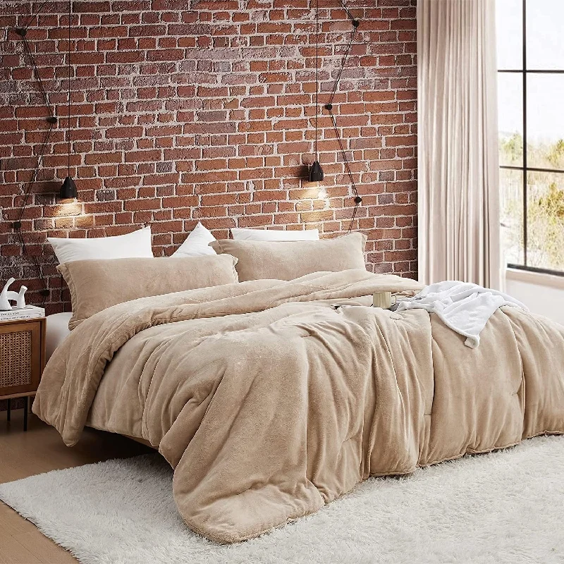 Synthetic - filled comforters like polyester for affordability and hypoallergenic propertiesGit Cozy - Coma Inducer® Oversized Comforter Set - Warm Taupe