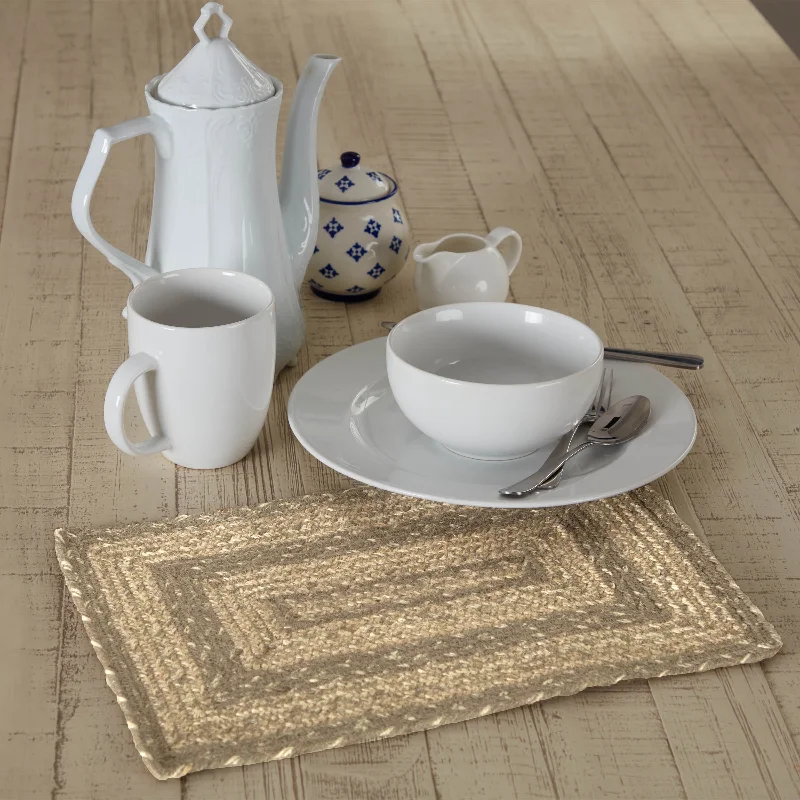 Bed skirts with a tropical print for a vacation - inspired feelCobblestone Jute Rect Placemat 10x15