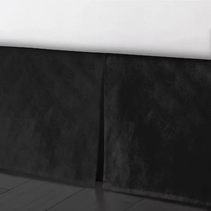 Bed skirts with a eco - friendly material6ix Tailors Cascade Velvet Ebony Bed Skirt 15" Bed skirts with a eco - friendly material6ix Tailors Cascade Velvet Ebony Bed Skirt 15"