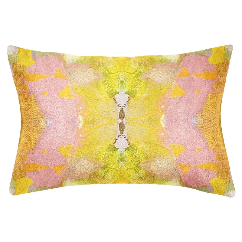 Round Pillows for Boho-Style InteriorsJardin Yellow 14x20 Pillow
