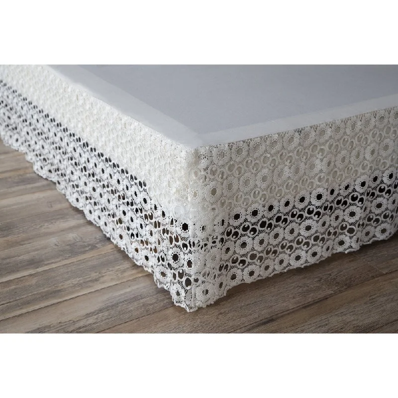 Bed skirts with a country - style patternPorch & Den Elrose Twin-size Flower Lace Bed Skirt Bed skirts with a country - style patternPorch & Den Elrose Twin-size Flower Lace Bed Skirt