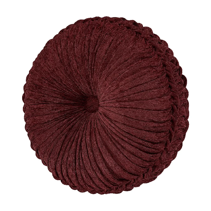 Travel Pillows for Long JourneysGarnet Tufted Round Decorative Throw Pillow