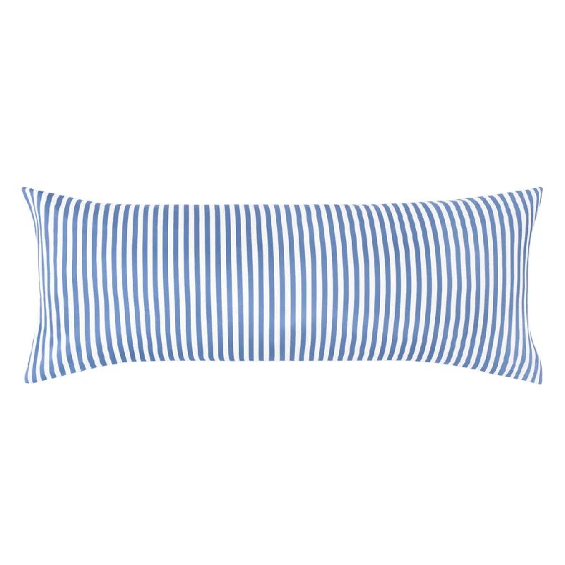 Silk Pillows for Smooth Skin and HairThe Capri Blue Striped Extra Long Throw Pillow