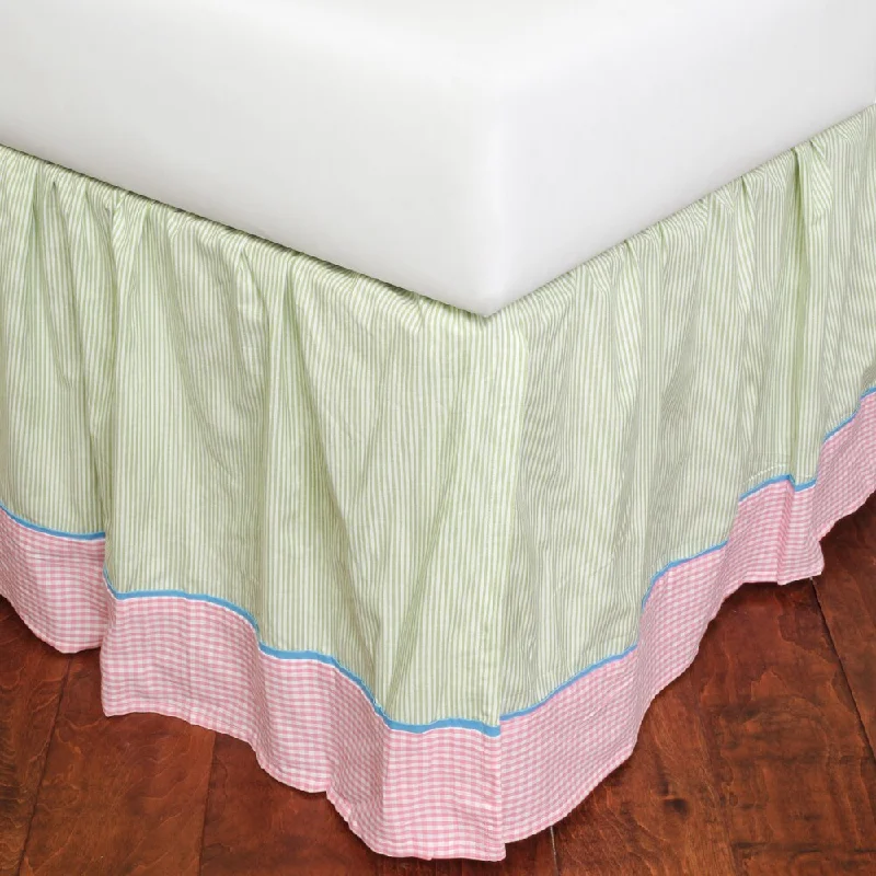 Bed skirts with a high - quality elastic waistbandCottage Home Gingham Stripe Cotton 39 x 76 3 Piece Tuck in Bed Skirt Bed skirts with a high - quality elastic waistbandCottage Home Gingham Stripe Cotton 39 x 76 3 Piece Tuck in Bed Skirt