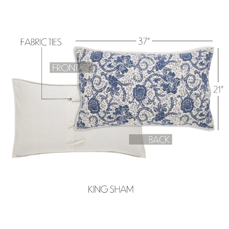 Bed skirts with a damask pattern for an elegant lookDorset Navy Floral King Sham 21x37 Bed skirts with a damask pattern for an elegant lookDorset Navy Floral King Sham 21x37