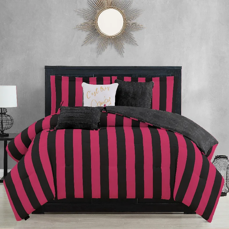 Queen - size comforters for standard queen - sized mattressesJuicy Reversible Cabana Stripe Bedding Set Queen - size comforters for standard queen - sized mattressesJuicy Reversible Cabana Stripe Bedding Set
