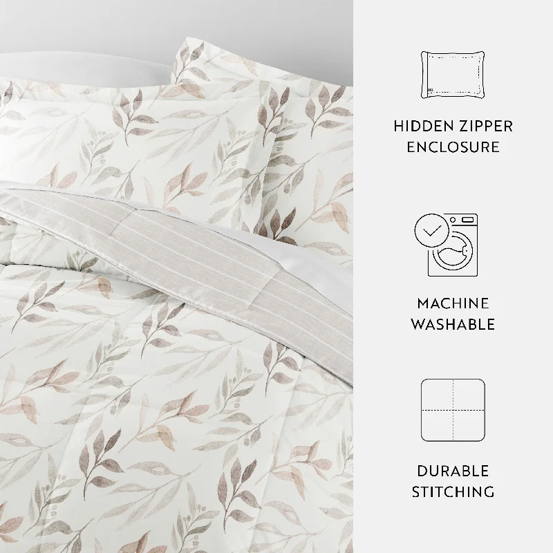 King - size comforters to fit large king - sized beds perfectlyBecky Cameron Foliage Stripe Pattern Reversible Comforter Set
