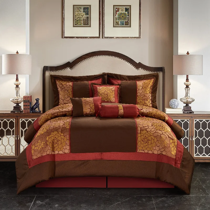 Duck down comforters with a softer feel and good warmth retentionNanshing Hermonie Floral 7-Piece Bedding Comforter Set Duck down comforters with a softer feel and good warmth retentionNanshing Hermonie Floral 7-Piece Bedding Comforter Set