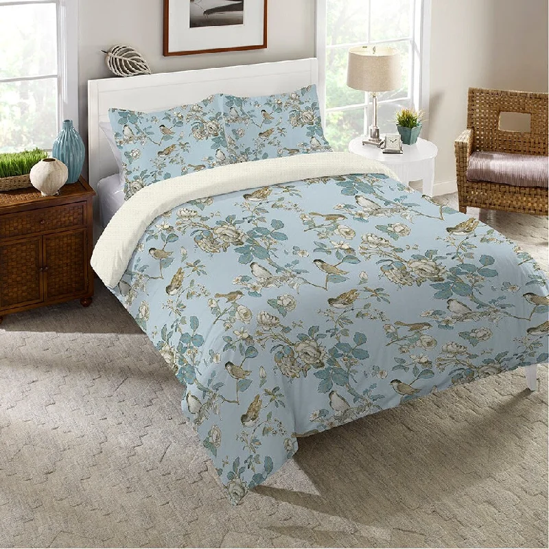 Down - filled comforters for supreme warmth and lightnessLaural Home Toile Birds Comforter