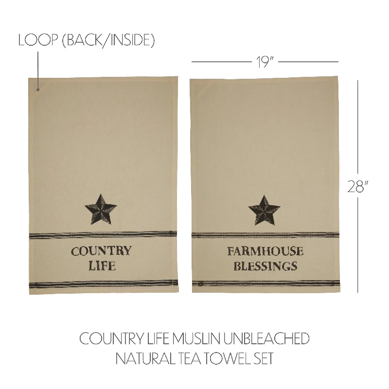 Bed skirts with a contemporary styleFarmhouse Star Country Life Muslin Unbleached Natural Tea Towel Set of 2 19x28 Bed skirts with a contemporary styleFarmhouse Star Country Life Muslin Unbleached Natural Tea Towel Set of 2 19x28