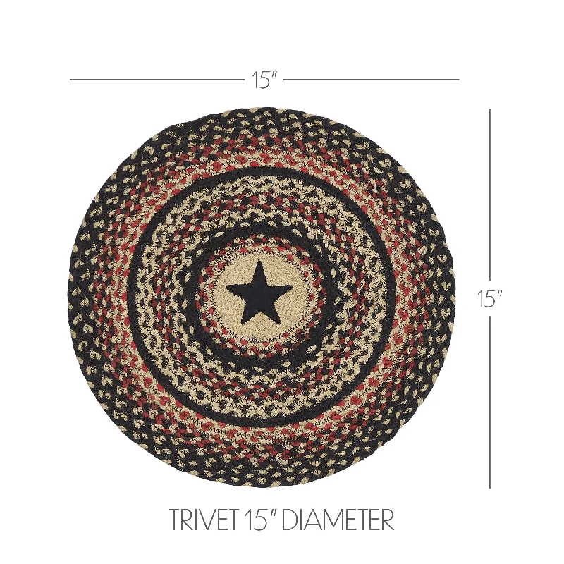 Floral - printed bed skirts for a feminine touchColonial Star Jute Trivet 15