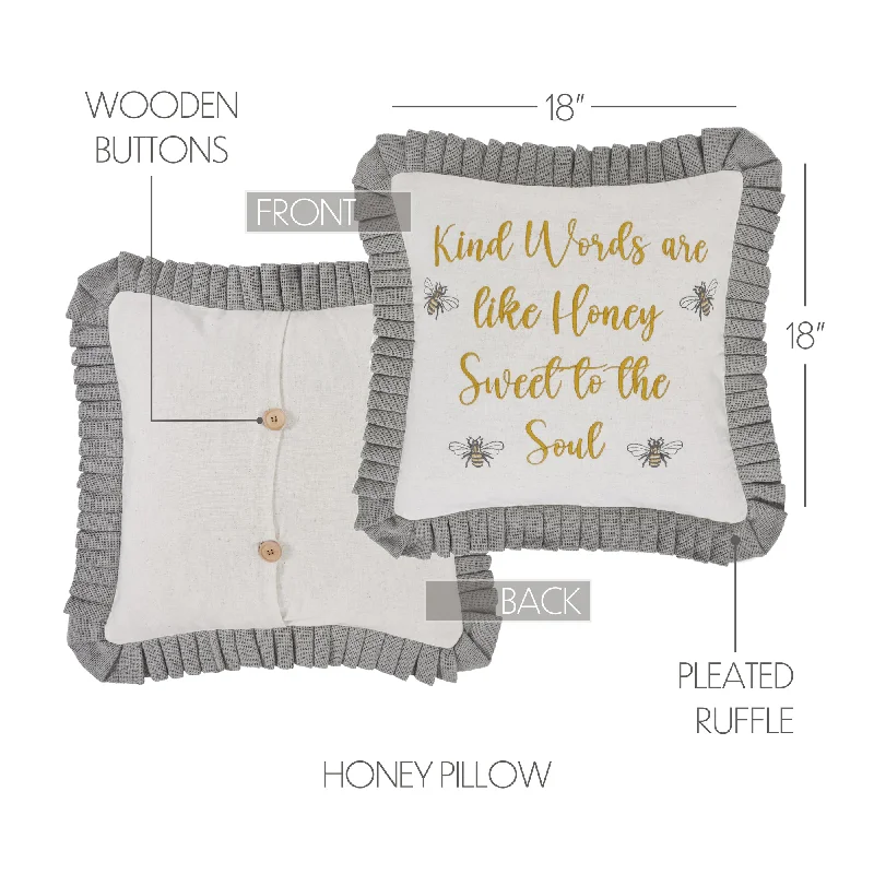 Bed skirts with a retro - style patternEmbroidered Bee Honey Pillow 18x18