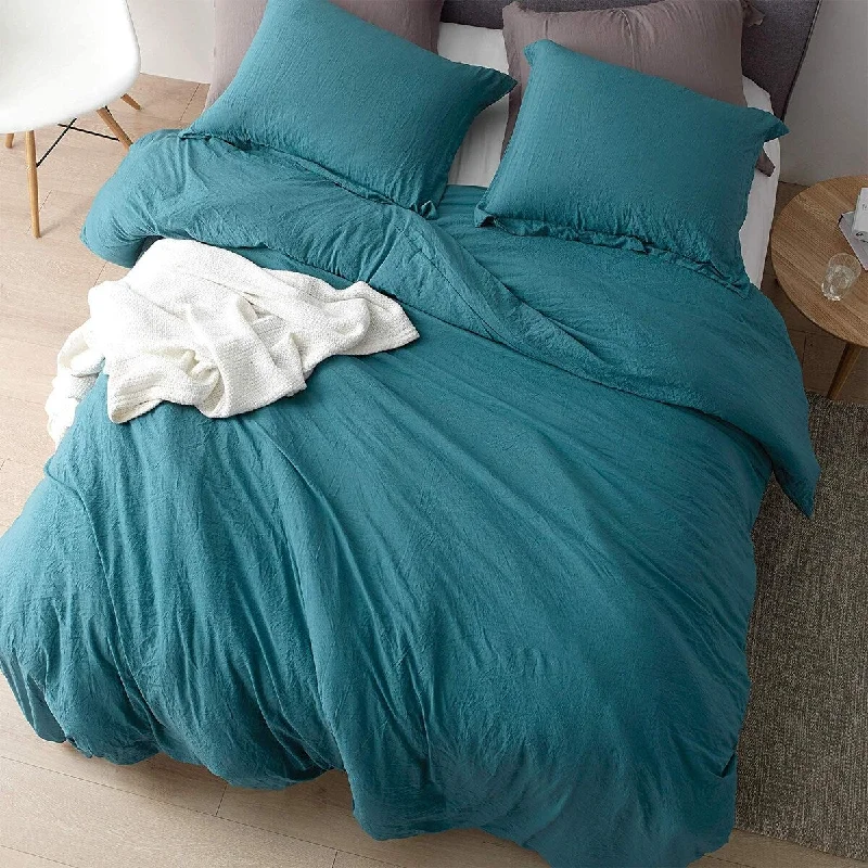 Queen - size comforters for standard queen - sized mattressesChommie - Weighted Natural Loft Comforter Set - Ocean Depths Teal