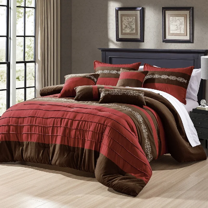 Duck down comforters with a softer feel and good warmth retentionZofia Luxury 7 Piece Comforter set
