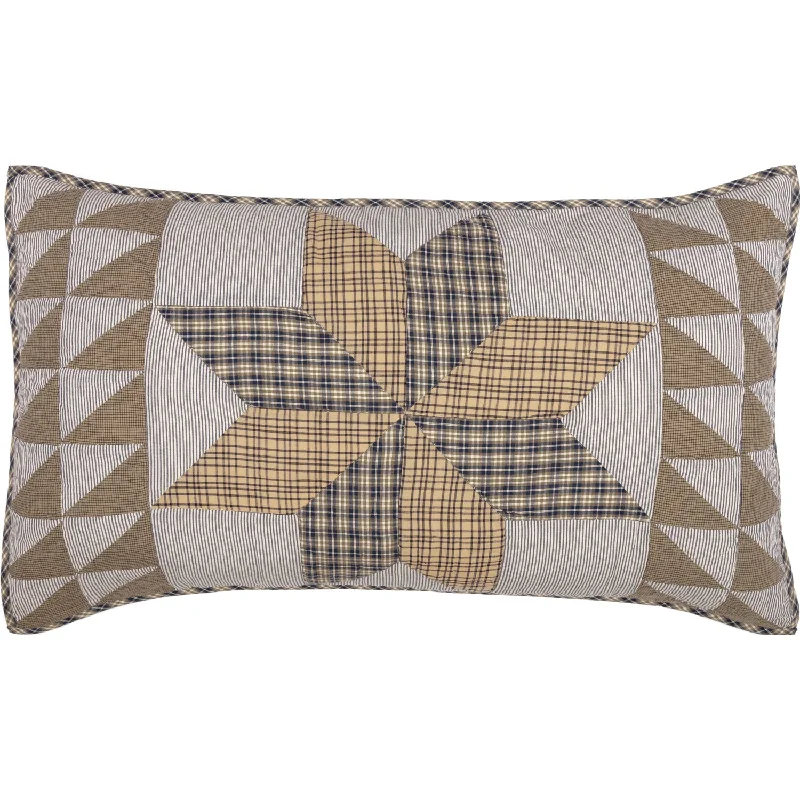 Bed skirts with a contemporary styleDakota Star Farmhouse Blue King Sham 21x37