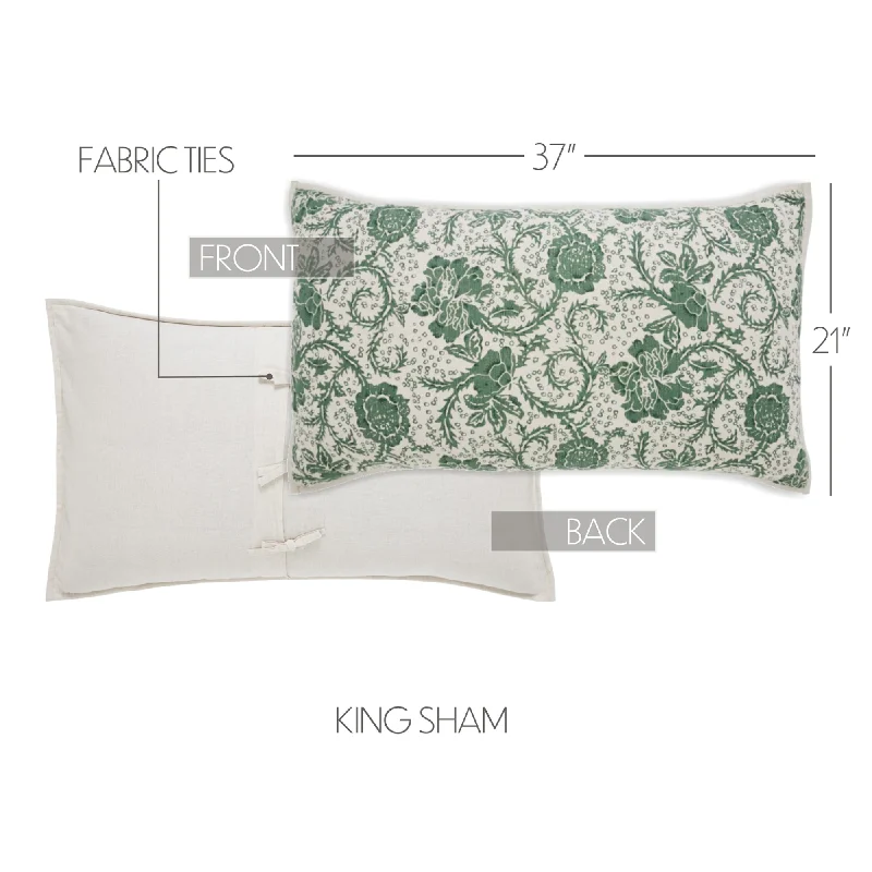 Bed skirts with a nautical themeDorset Green Floral King Sham 21x37