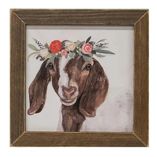 Bed skirts with a jacquard weave for a textured lookGarden Goat Framed Print