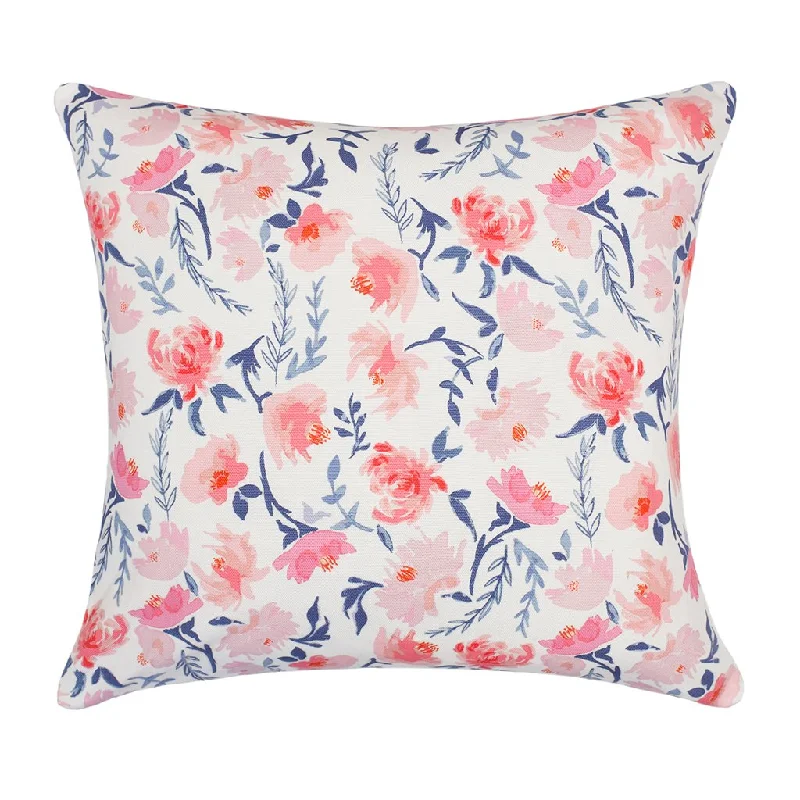 Plush Pillows for a Cozy BedThe Pink and Blue Botanical Square Throw Pillow