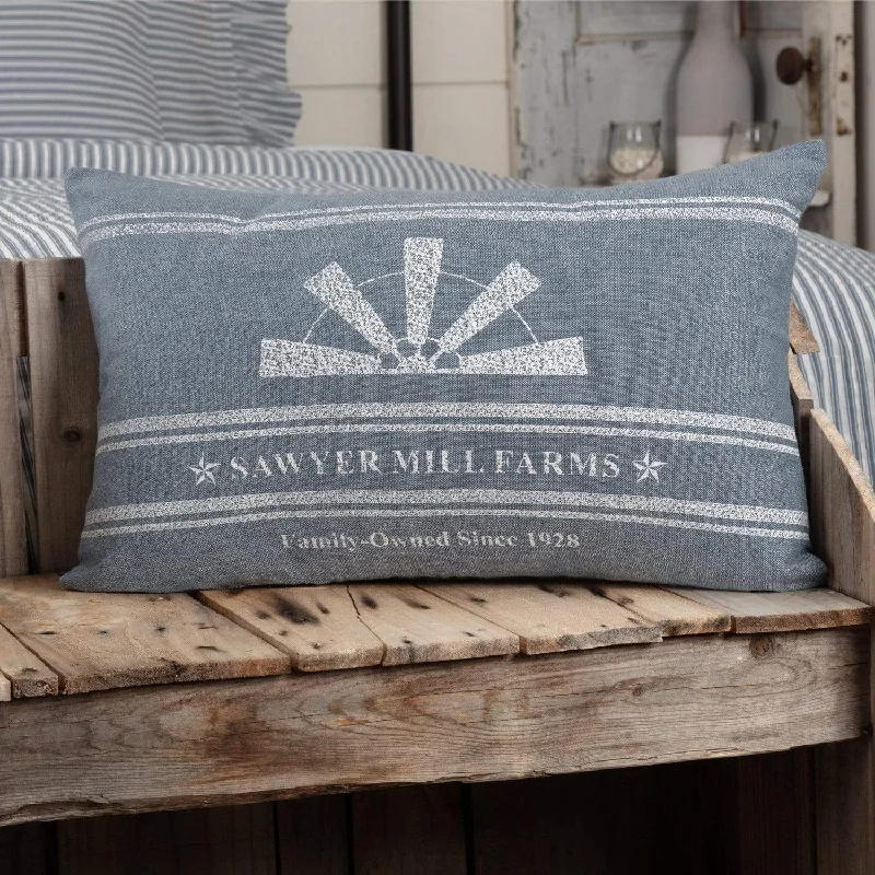 Back Support Pillows for Office ChairsSawyer Mill Blue Windmill Blade Pillow