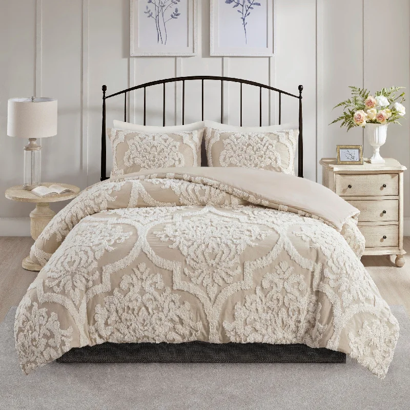 King - size comforters to fit large king - sized beds perfectlyMadison Park Aeriela Tufted Cotton Chenille Damask Comforter Set King - size comforters to fit large king - sized beds perfectlyMadison Park Aeriela Tufted Cotton Chenille Damask Comforter Set