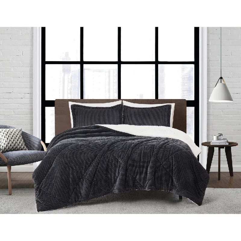 Wool - filled comforters with natural moisture - wicking and temperature - regulating featuresLondon Fog Corduroy Comforter Set