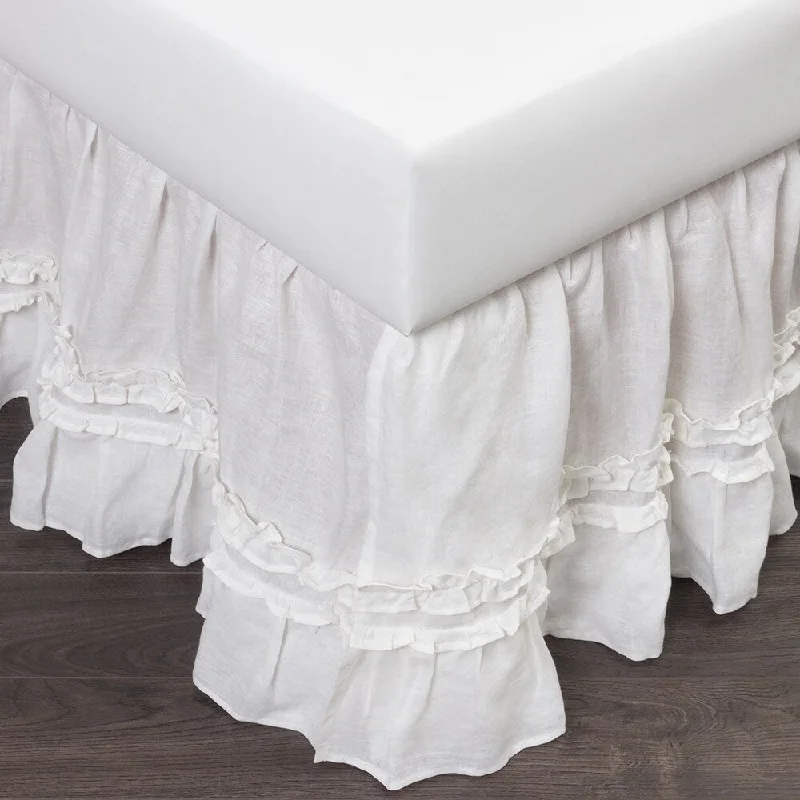 Bed skirts with a football - team - colored patternCottage Home Brittany Ruffled Cotton 60 x 80 x 20 Inch Drop 3 Piece Tuck in Bed Skirt