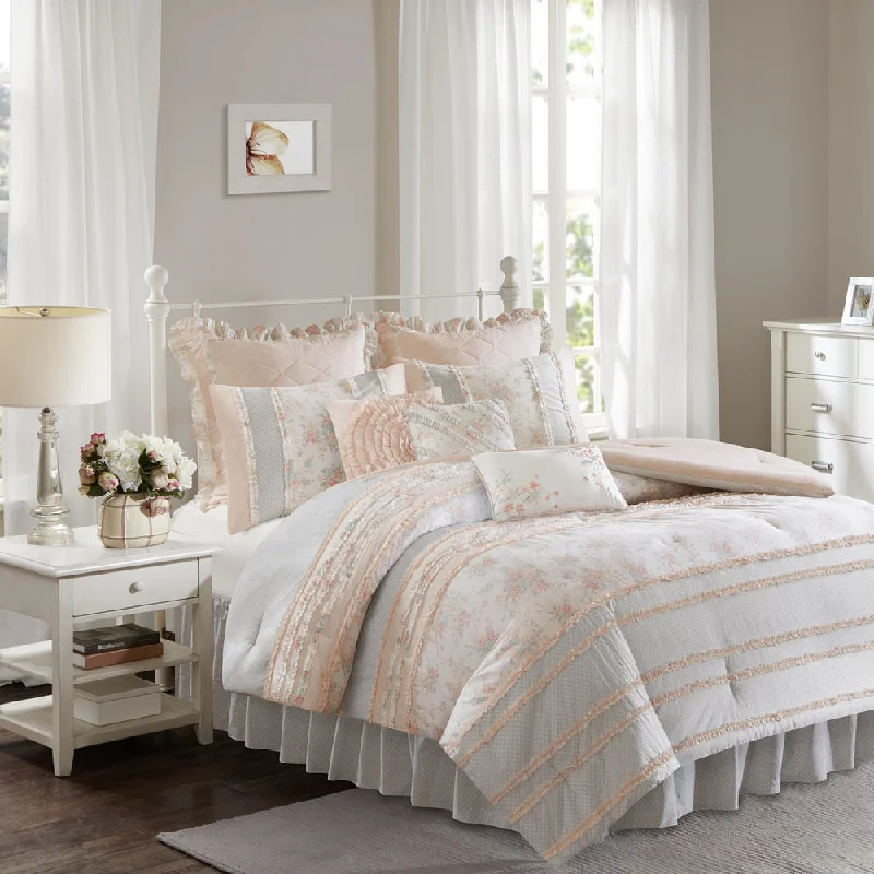 Bamboo - fiber - filled comforters with antibacterial and breathable qualitiesThe Gray Barn Newbridge Peach Cotton Percale Comforter Set