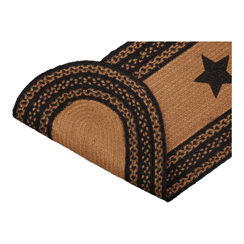Queen - size bed skirts with ruffled edgesFarmhouse Jute Runner Stencil Stars 13x48