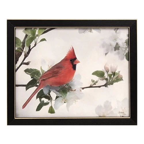 Bed skirts with a lace trim for a romantic touchSpring Cardinal Framed Print 10x8
