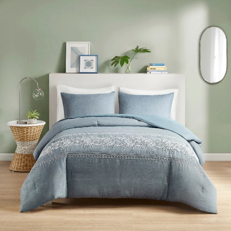 Queen - size comforters for standard queen - sized mattressesIntelligent Design Mabel Embroidered Comforter Set