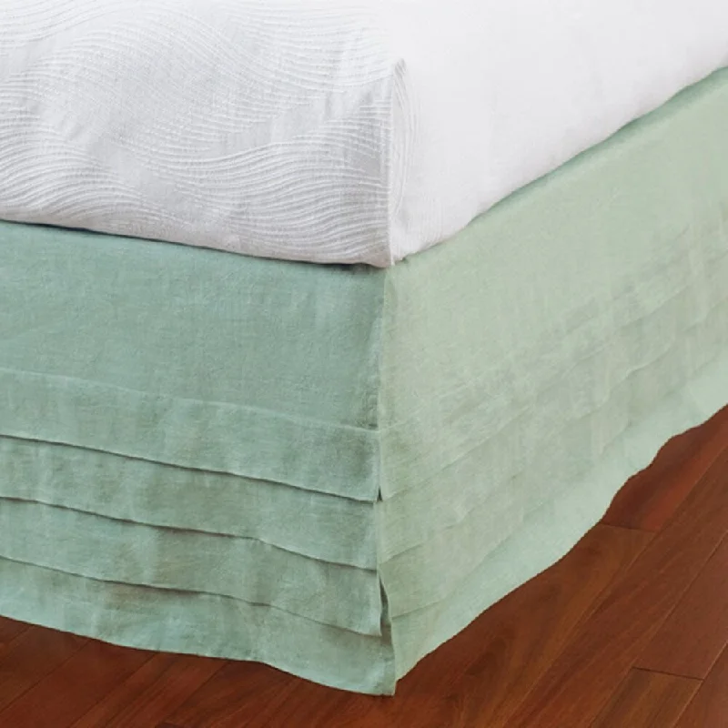 Bed skirts with a tie - back design for adjustabilityLayla Lake Linen Panel Bed Skirt - Twin Bed skirts with a tie - back design for adjustabilityLayla Lake Linen Panel Bed Skirt - Twin